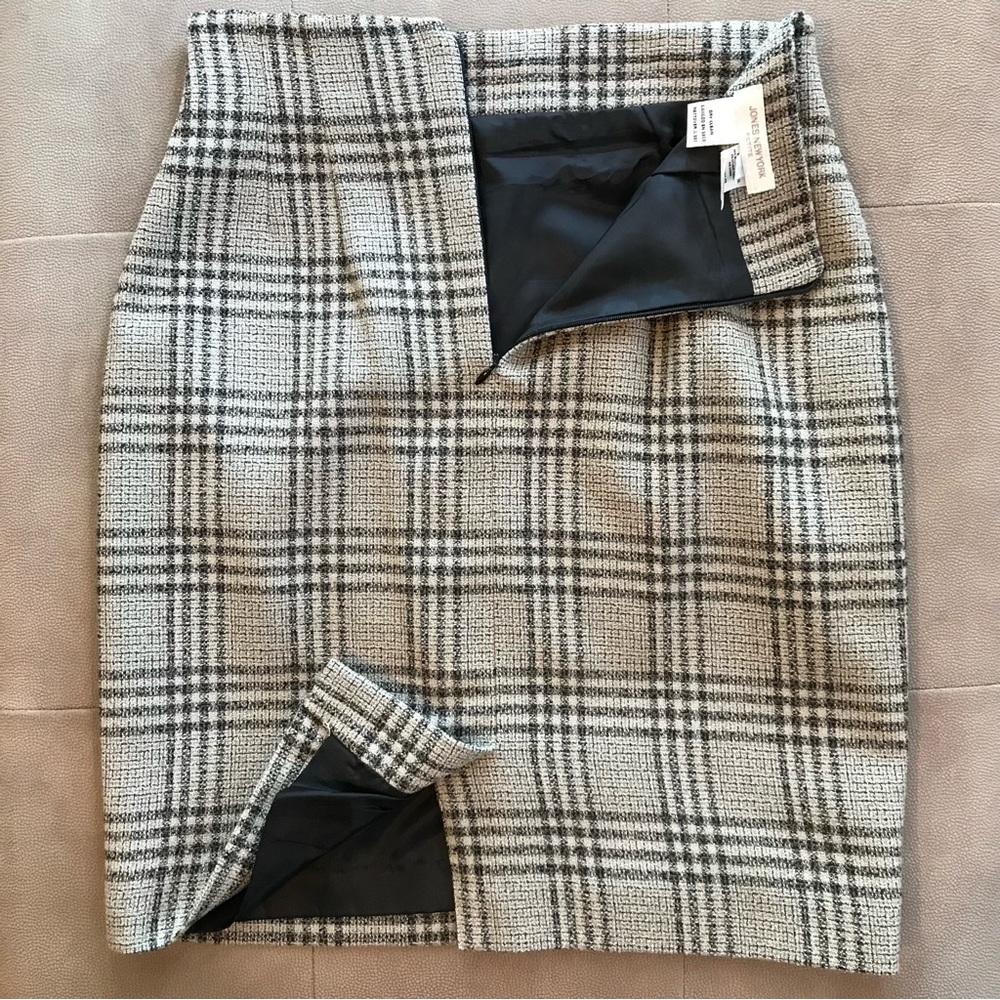 EUC Jones New York tweed wool Plaid Women's pencil Skirt - Picture 5 of 10